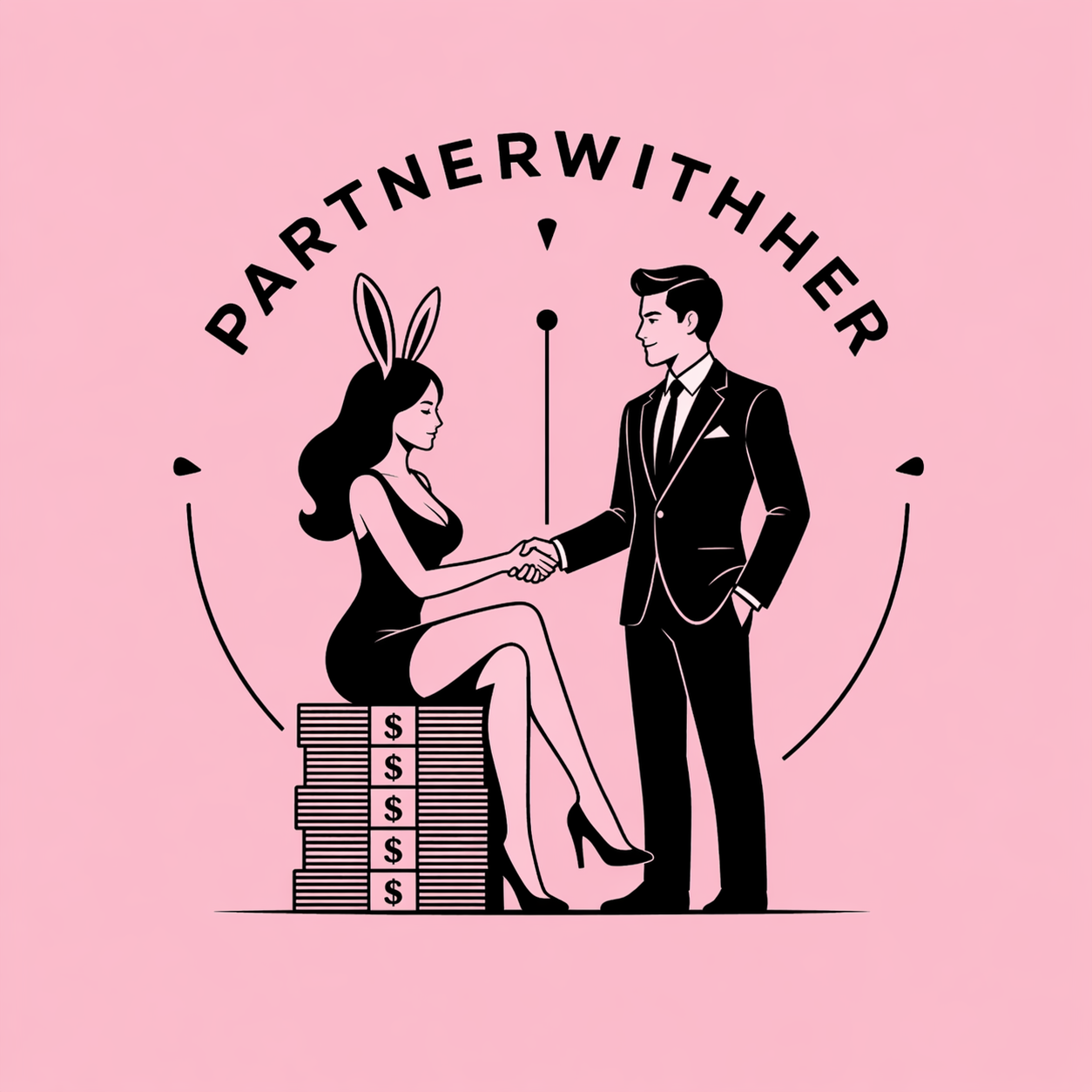 PartnerWithHer illustrated primary logo